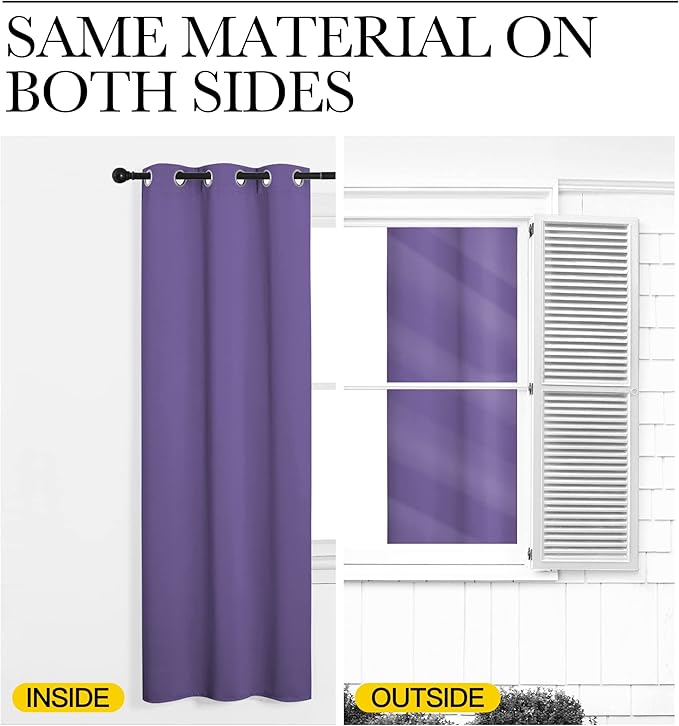 NICETOWN Lilac Purple Blackout Curtains 86" Long, 2 Pieces - Image 6