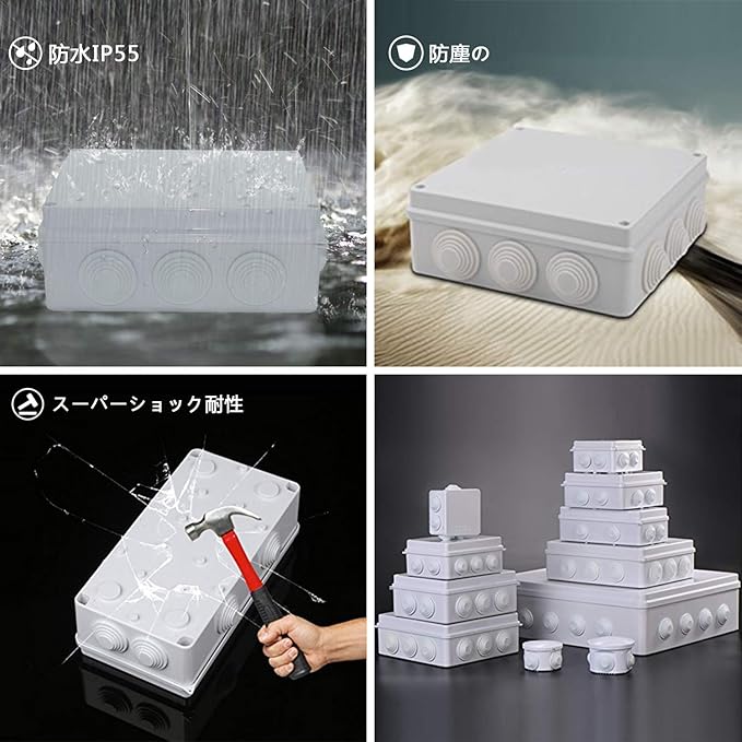 LeMotech Junction Box, ABS Plastic IP55 Water Resistant and Dustproof, - Image 6