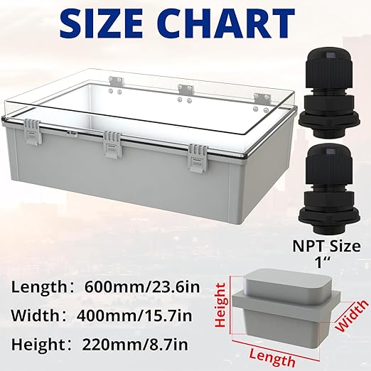 MAKERELE Extra Large Electrical Box Plastic IP67 Electronics Clear Waterproof - Image 2
