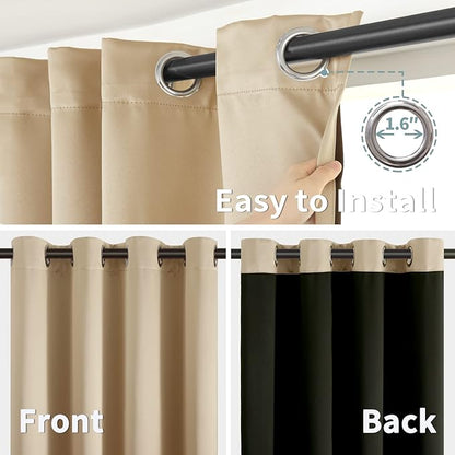 BGment 100% Blackout Curtains 108 Inch Long 2 Panles Set, Thermal Insulated - Image 7