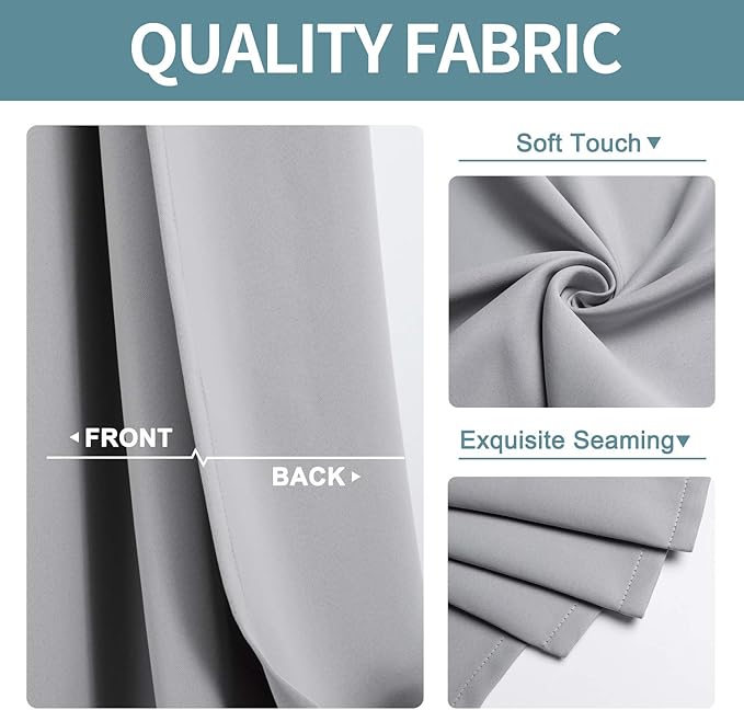 ChrisDowa Blackout Curtains 108 Inches Long 2 Panels Set - Image 4