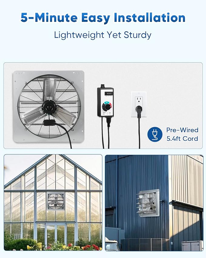 KEN BROWN 24 Inch Shutter Exhaust Fan - Image 5
