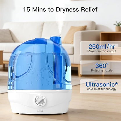 AZEUS Humidifiers, 2.8L Ultrasonic Cool Mist Humidifier - Image 3