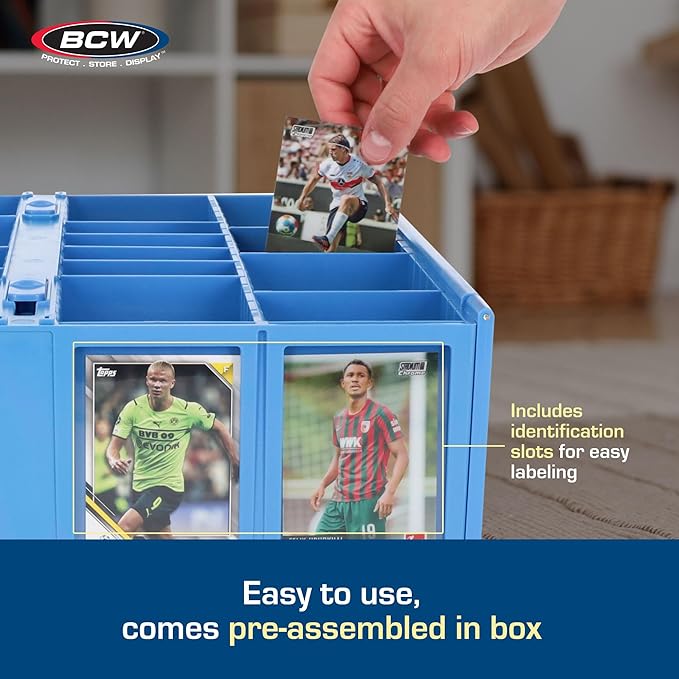 BCW Collectible Card Bin – Blue | Holds 3200 Cards | Includes 4 Dividers | - Image 5