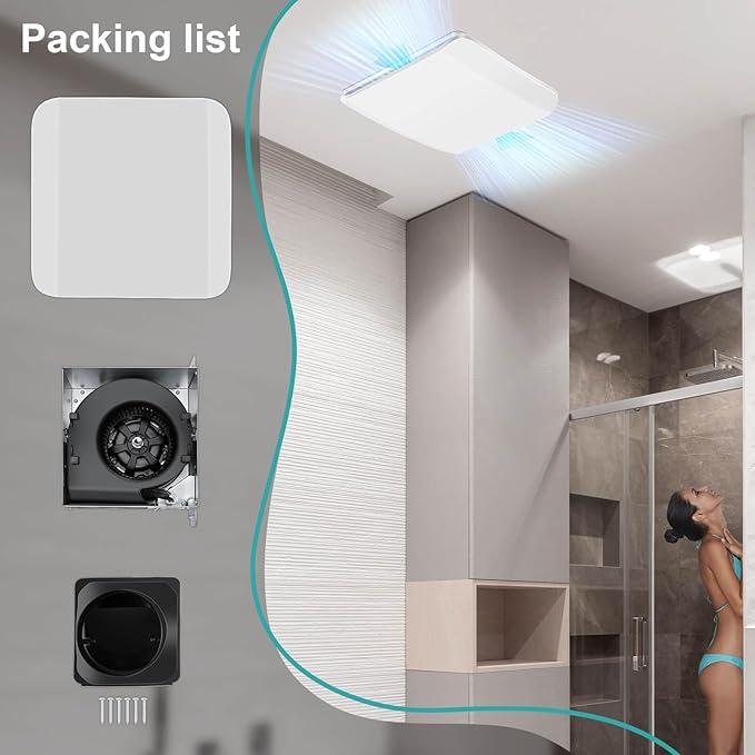 Bathroom Exhaust Fan Ceiling Mount 110CFM, Quiet Ventilation Fan 1.5 Sones - Image 7