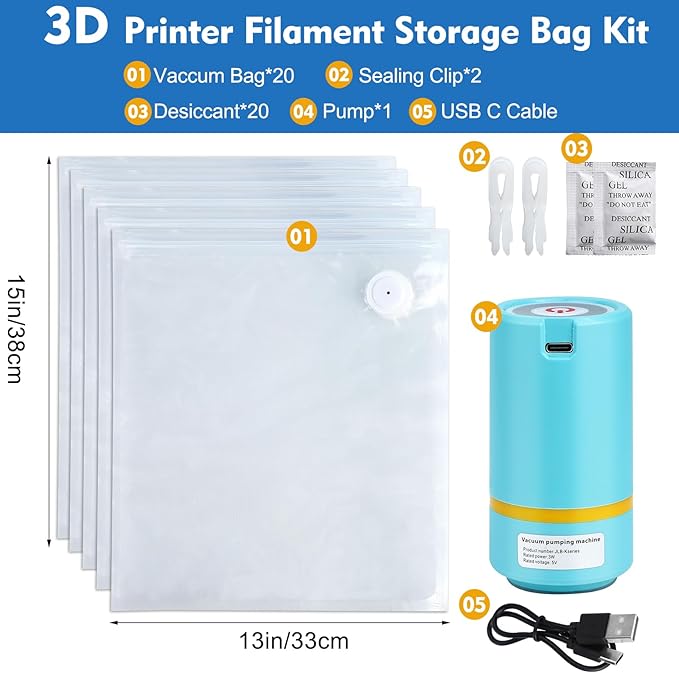 Upgraded PLA Filament Storage Bags Kit - Image 2