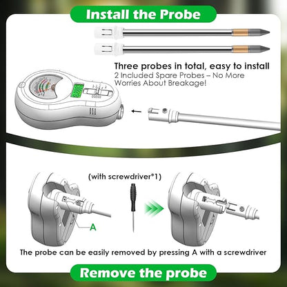 6-in-1 Soil Test Kit with 3 Replaceable Probes, Soil Tester - Image 6