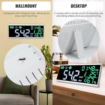 Decibel Meter 13 inches 30~130dB Sound Level Meter, Large LCD Display Wall - Image 4