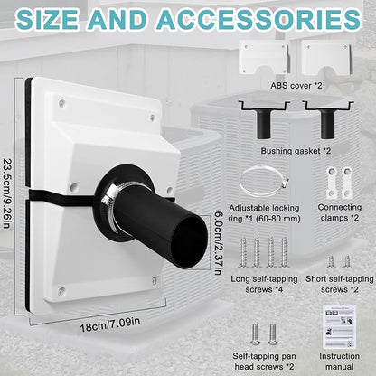 HVAC Wall Penetration and Duct Kit Cover, Split Air Conditioning Duct Kit Wall - Image 2