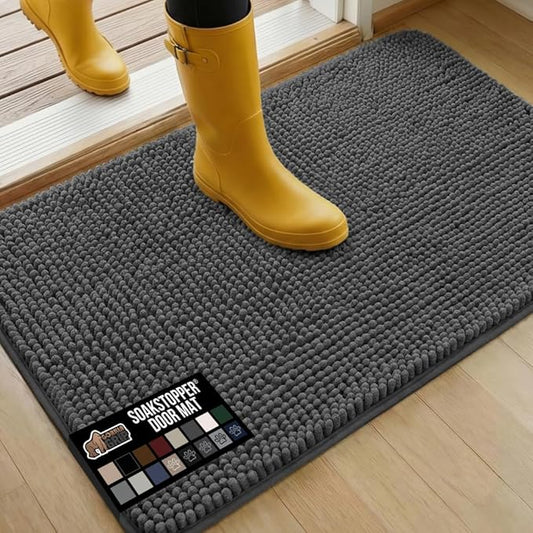 GORILLA GRIP SOAKSTOPPER Dog Door Mat, 36x24 Machine Washable Rug Absorbent by GorillaGrip