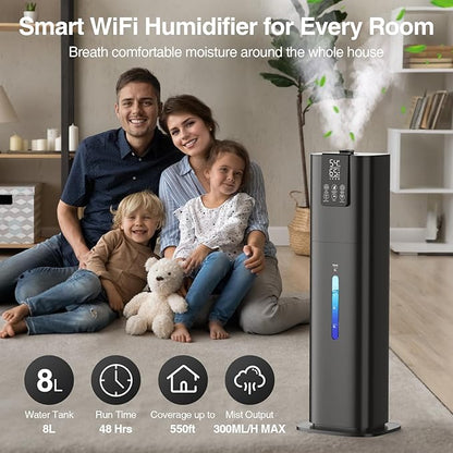 Smart Humidifiers Large Room Bedroom Home, 2.11Gal Quiet Top Fill Cool Mist - Image 2