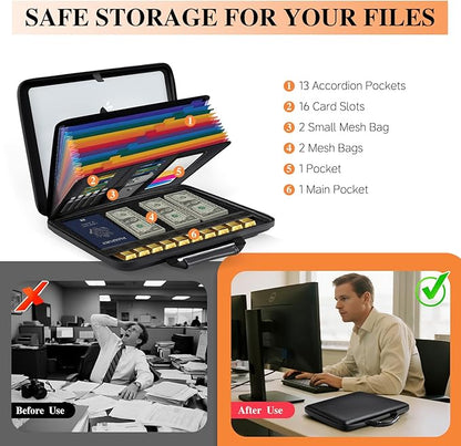 Fireproof Document Box File Organizer: Hard-Shell Case Fireproof Waterproof Box - Image 6