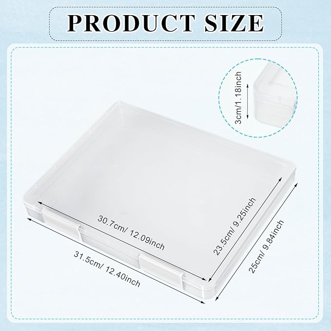 PerKoop 6 Pcs Clear Paper Storage Box A4 Plastic File Box Document Paper - Image 2