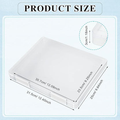 PerKoop 6 Pcs Clear Paper Storage Box A4 Plastic File Box Document Paper - Image 2