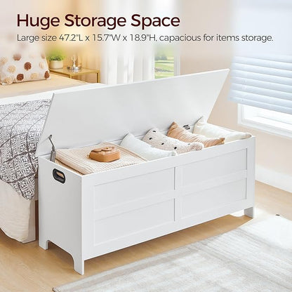Storage Chest, 47.2” Large Toy Chest, Entryway Storage Trunk, Storage Bench - Image 4