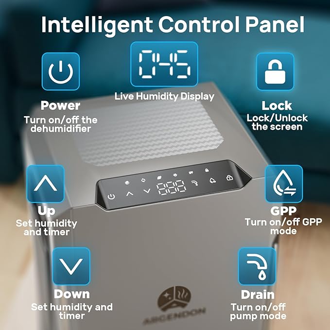 ARGENDON 120 PPD Dehumidifier for Basement, Commercial Dehumidifier - Image 8