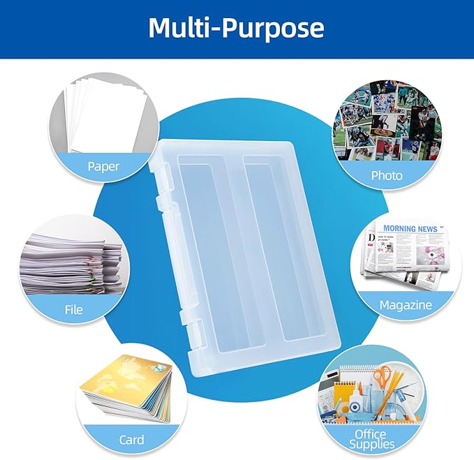 4 Pack Large A4 Paper document Box, Arts Supply Storage Organizer Box Scrapbook - Image 4