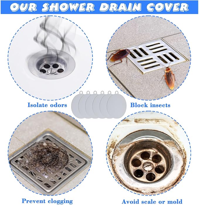 Yinkin 6 Pcs Drain Covers to Keep Bugs Out Silicone Shower Floor Tub Stoppers - Image 6