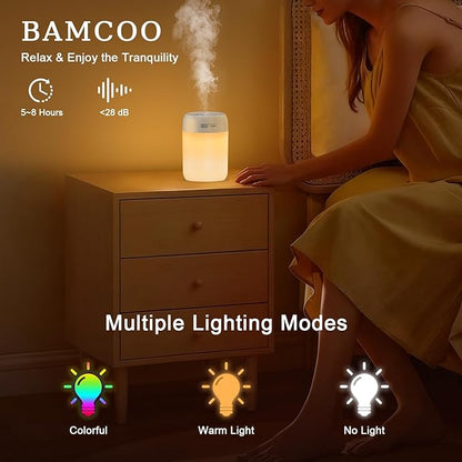Portable Small Humidifier, 650ml Colorful Mini Humidifier - Image 2