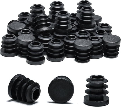 9/16" Plastic Hole Plugs Black -Round Chair Leg Caps, Flush Mount Pipe Plugs by EASYEAH