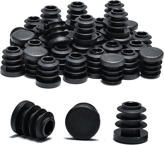 9/16" Plastic Hole Plugs Black -Round Chair Leg Caps, Flush Mount Pipe Plugs by EASYEAH
