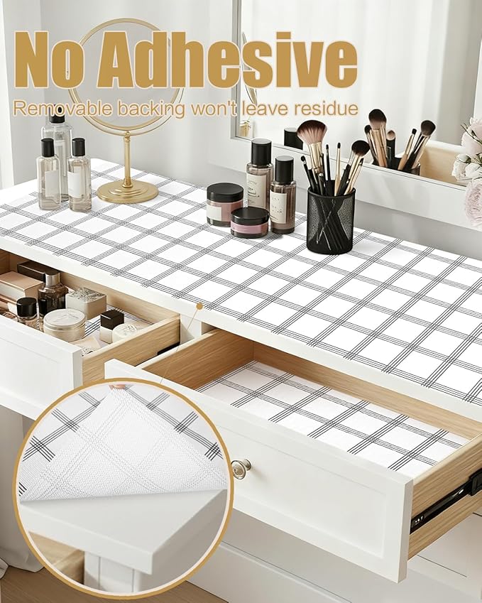 Shelf Liners for Kitchen Cabinets Non-Adhesive, Non-Slip Thickened Shelf Paper - Image 2