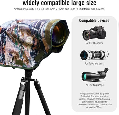 Camera Rain Cover with Openable Viewing Window & Strap Mountable Design - Image 7