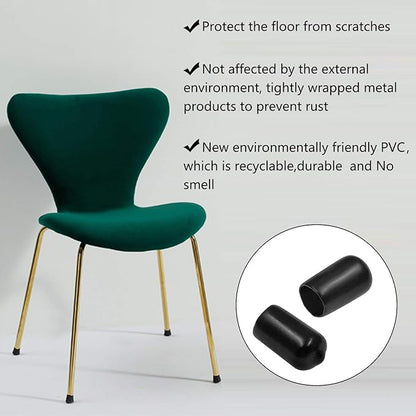 12Pcs Round Rubber End Caps 5/8" ID Vinyl Flexible Bolt Chair Foot Covers Screw - Image 5