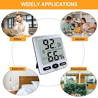 Urageuxy Hygrometer Thermometer Room Thermometer Indoor - Image 7
