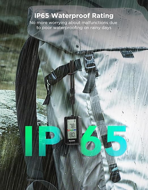 GoveeLife Outdoor Indoor Thermometer Hygrometer IP65 Waterproof, LCD Digital - Image 2