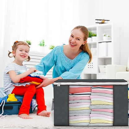 Large Storage Bags, 2 Pack Clothes Storage Bins Foldable Closet Organizers - Image 7
