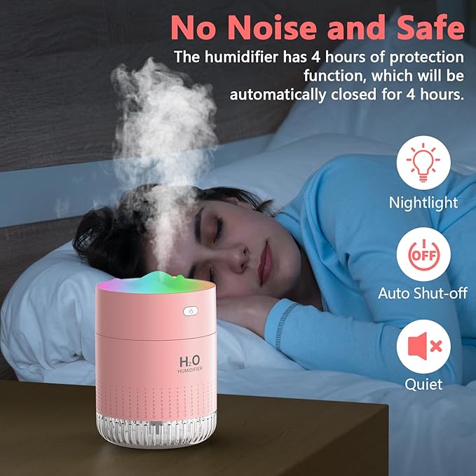 Portable Small Humidifiers for Bedroom Baby, Rechargeable Mini Cool Mist Plant - Image 4