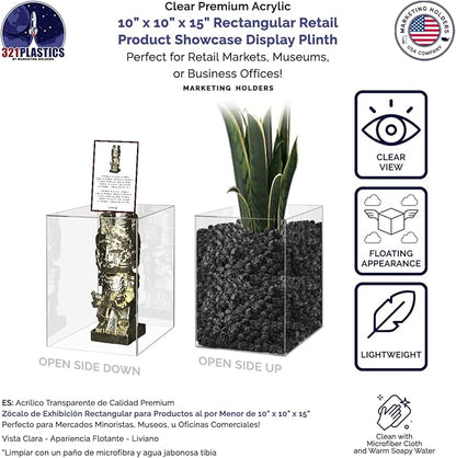 10" x 10" x 15" Acrylic Display Riser Box - Image 2