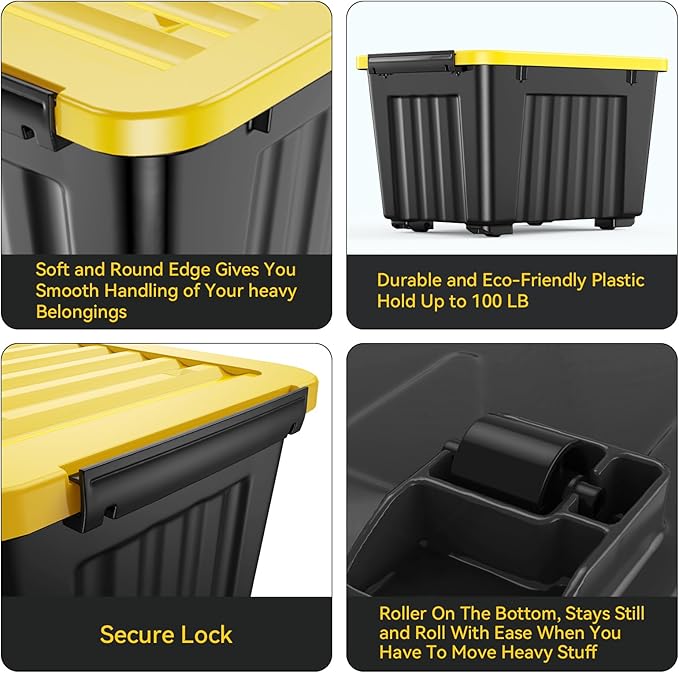 Nazhura 72Quart Plastic Storage Bin, Stackable and Nestable Storage Boxes - Image 9