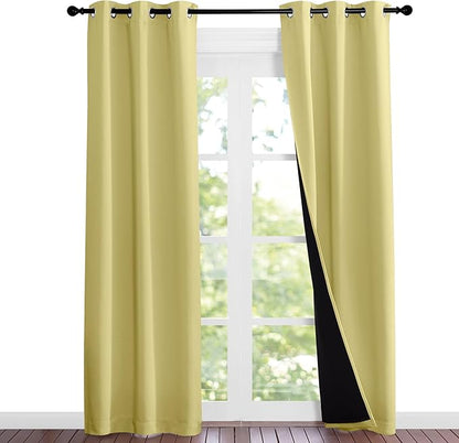 NICETOWN Paler Yellow Full Shade Curtain Panels, Pair of Thermal Insulated & by NICETOWN