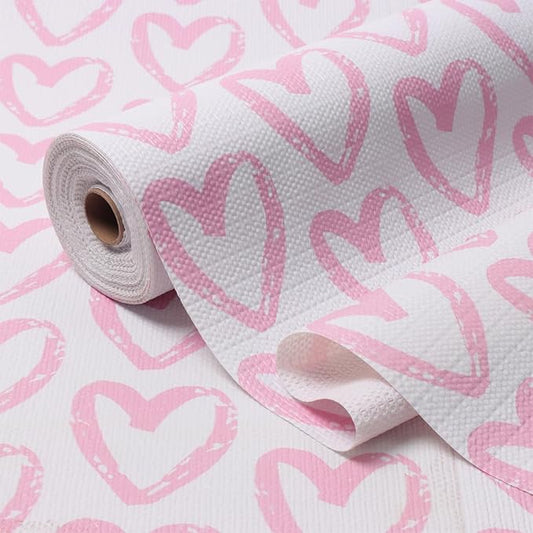 Heart Drawer Liner for Cabinets 16IN x 10FT, Shelf Liner Non-Adhesive and by Amiitay