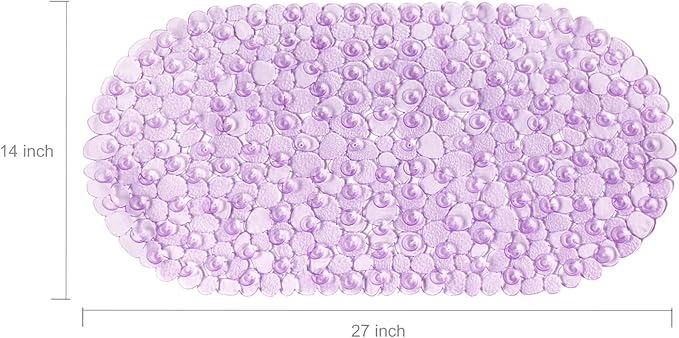 WELTRXE Pebbles Bath Mat Oval Non-Slip Bathtub Mat - Image 5