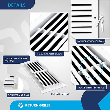 18x6 Inch Air Return Vent Cover Decorative – Premium Aluminum AC Vent Cover - Image 9