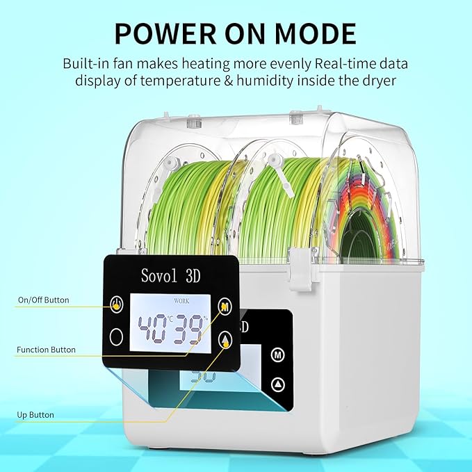 Sovol Filament Dryer 2025, SH01 Filament Dehydrator 3D Printer Spool Holder - Image 3