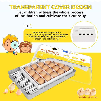 Sailnovo Egg Incubator, 20-60 Eggs Fully Automatic Poultry Hatcher Machine - Image 5