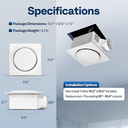 VIVOHOME AutoFlow Bathroom Exhaust Fan - Image 9
