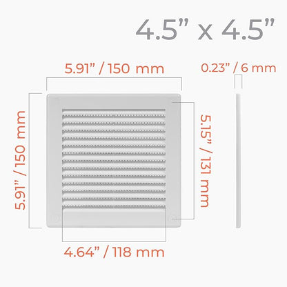 6" x 6" Square Air Vent Cover – White Plastic Vent Deflector - Image 4