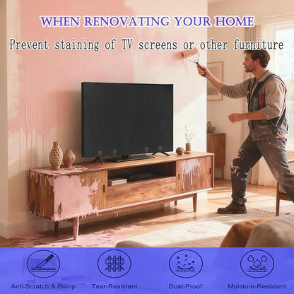 50"-55" Thicken TV Cover Moving Dust Anti-Scratch TV Screen Cover Fits - Image 5