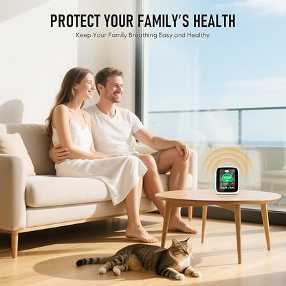 CO2 Monitor Carbon Dioxide Detector, 5-in-1 Indoor Air Quality Monitor - Image 5