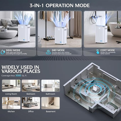 3000 Sq.Ft Wi-Fi Dehumidifiers for Home, 34 Pints Energy Star Certified Smart - Image 7