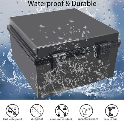 Junction Box, Hinged Black Cover IP67 Waterproof ABS Project Box - Image 2