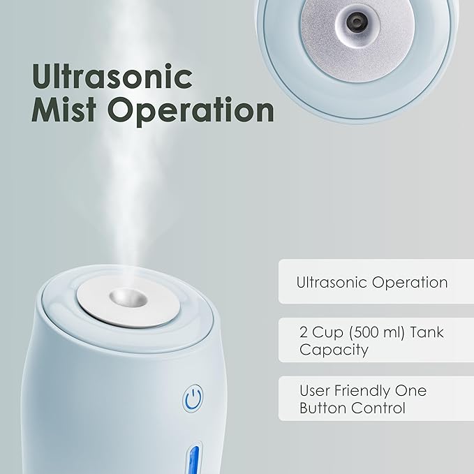 Aqua Glo Personal Humidifier – Ultrasonic Cool Mist, Rechargeable Battery - Image 6