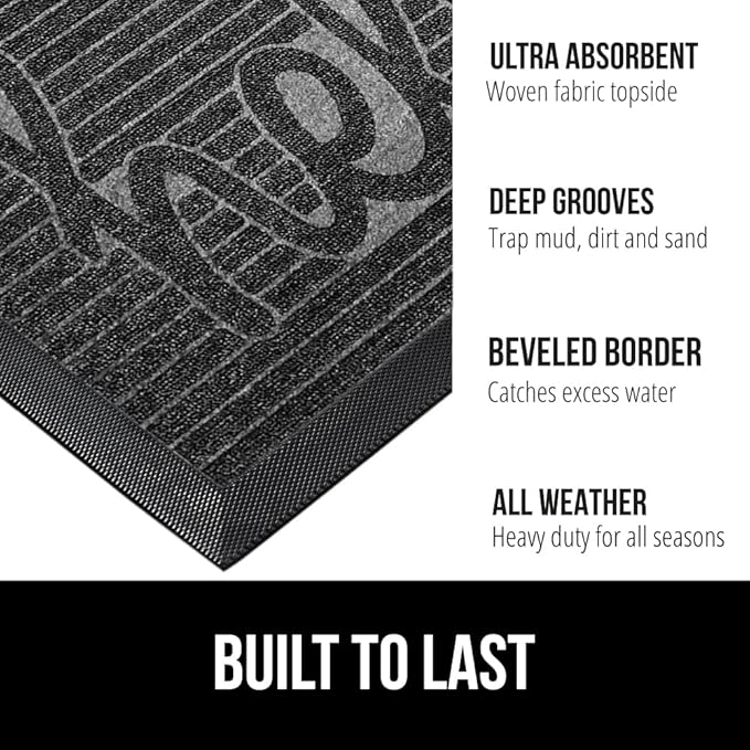 GORILLA GRIP 100% Waterproof All-Season WeatherMax Doormat, US Designed Natural - Image 2