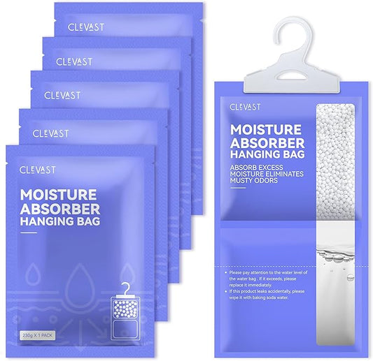 CLEVAST Moisture Absorbers Packets 5 Pack, Dehumidifier Bags by CLEVAST