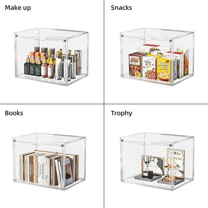 Clear Acrylic Display Case, Large Stackable Storage Bins Magnetic Attraction - Image 4